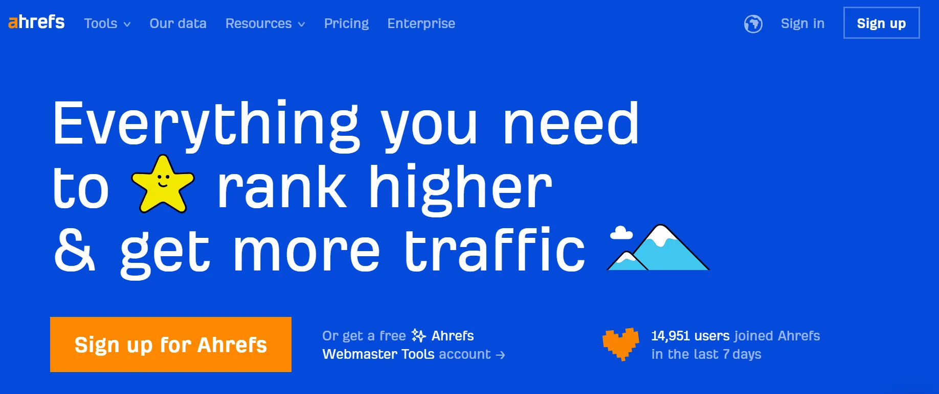 The landing page of Ahrefs SEO and PPC platform that can provide great insights for an Amazon keyword strategy