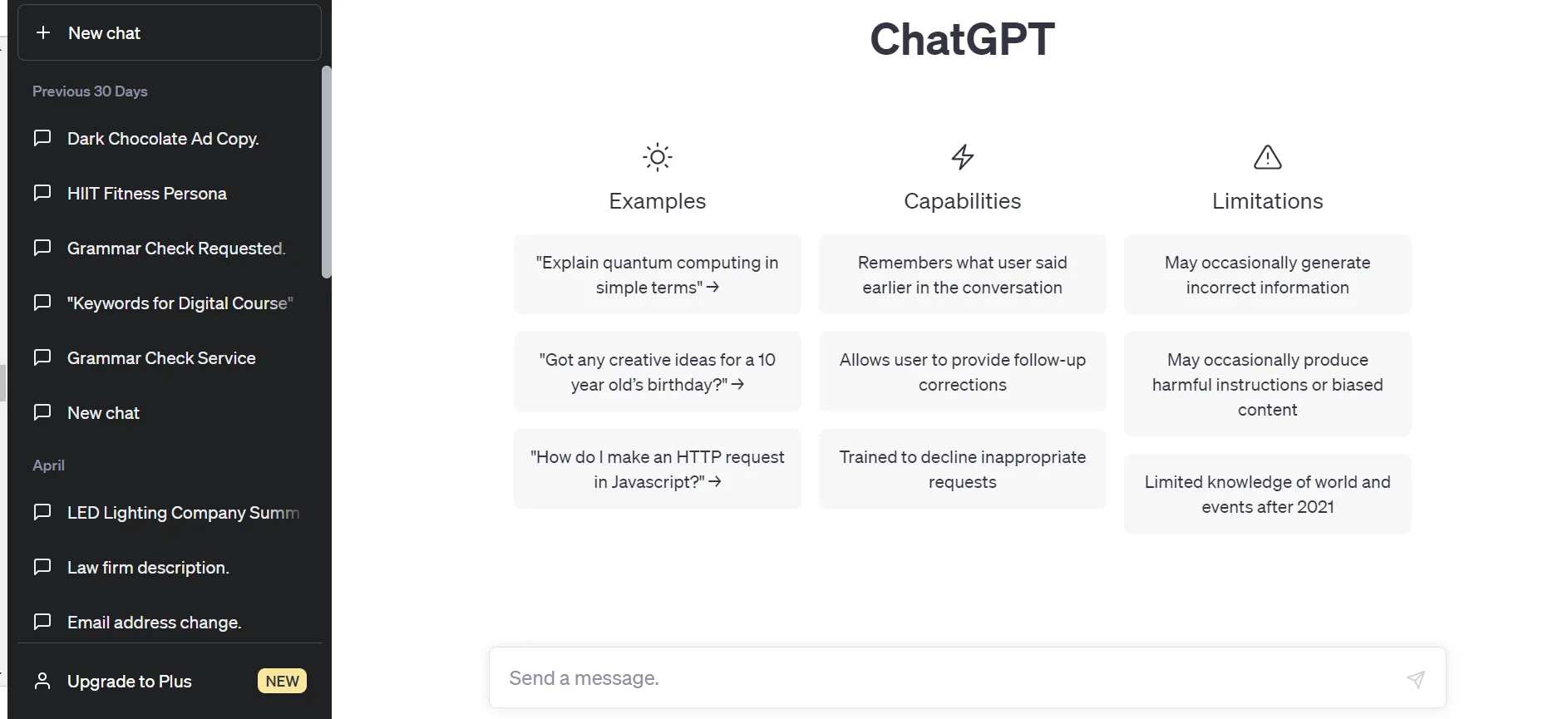 The structure of a ChatGPT account.